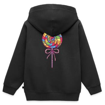 Zuckerstange Lutscher - Kinder Premium Organic Zip Hoodie - Schwarz - Hinten - AI Model Kid Male (0cm)