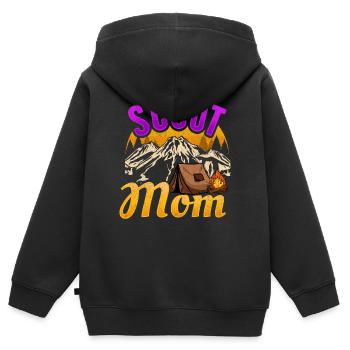 Tentes scoutes Camp scout - Sweat Premium à capuche zippé enfant bio - noir - Dos - AI Model Kid Male (0cm)