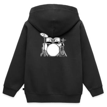 Schlagzeug Schlagzeuger - Kinder Premium Organic Zip Hoodie - Schwarz - Hinten - AI Model Kid Male (0cm)
