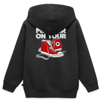 Master university degree graduation diploma funny - Kids Premium Organic Zip-up Hoodie - black - Back - AI Model Kid Male (0cm)