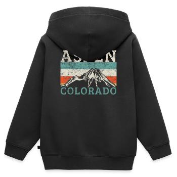 Colorado Aspen - Kinder Premium Organic Zip Hoodie - Schwarz - Hinten - AI Model Kid Male (0cm)