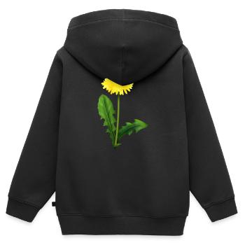 Löwenzahn | dandelion - Kinder Premium Organic Zip Hoodie - Schwarz - Hinten - AI Model Kid Male (0cm)