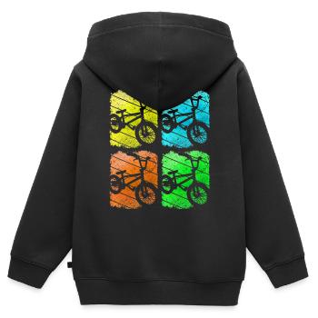 Bmx Fahrrad - Bmx Geschenk - Bmx Geschenkidee - Kinder Premium Organic Zip Hoodie - Schwarz - Hinten - AI Model Kid Male (0cm)