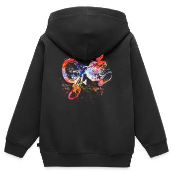 Cool BMX - Vélo - VTT - Freestyle - Sweat Premium à capuche zippé enfant bio - noir - Dos - AI Model Kid Male (0cm)