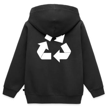 Recycling - Kinder Premium Organic Zip Hoodie - Schwarz - Hinten - AI Model Kid Male (0cm)
