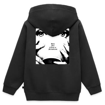 Funny - Kids Premium Organic Zip-up Hoodie - black - Back - AI Model Kid Male (0cm)