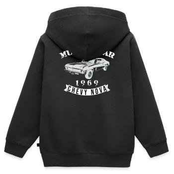 Vintage Chevelle Muscle Car Design - Kinder Premium Organic Zip Hoodie - Schwarz - Hinten - AI Model Kid Male (0cm)