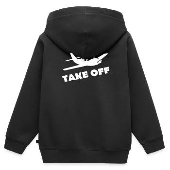 TAKE OFF - Sweat Premium à capuche zippé enfant bio - noir - Dos - AI Model Kid Male (0cm)