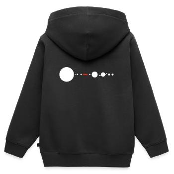 Tesla in Space Solar System SpaceX - Kinder Premium Organic Zip Hoodie - Schwarz - Hinten - AI Model Kid Male (0cm)