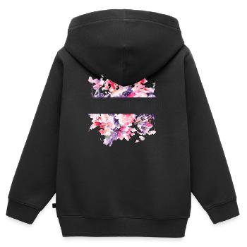 Ich hasse Menschen - Lustiger Spruch - Blumen - Kinder Premium Organic Zip Hoodie - Schwarz - Hinten - AI Model Kid Male (0cm)