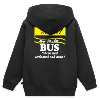 Busfahrer Bus Omnibus Kraftfahrer Nobody (25) - Kinder Premium Organic Zip Hoodie - Schwarz - Hinten - AI Model Kid Male (0cm)