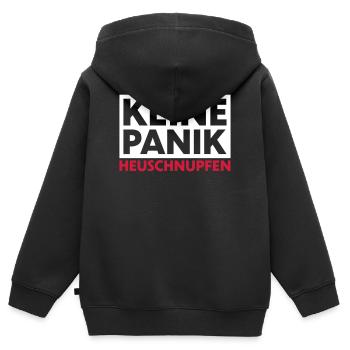 Keine Panik Heuschnupfen - Kinder Premium Organic Zip Hoodie - Schwarz - Hinten - AI Model Kid Male (0cm)