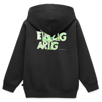 Einzigartig - Kinder Premium Organic Zip Hoodie - Schwarz - Hinten - AI Model Kid Male (0cm)