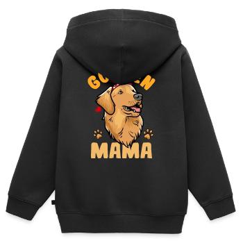 Golden retriever - Sweat Premium à capuche zippé enfant bio - noir - Dos - AI Model Kid Male (0cm)