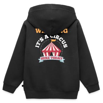 Zirkus Zirkuszelt - Kinder Premium Organic Zip Hoodie - Schwarz - Hinten - AI Model Kid Male (0cm)