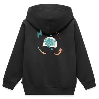Lässiges Design mit Farbverlauf - Kinder Premium Organic Zip Hoodie - Schwarz - Hinten - AI Model Kid Male (0cm)