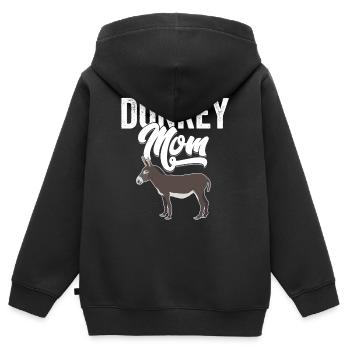 Esel - Esel Mama - Kinder Premium Organic Zip Hoodie - Schwarz - Hinten - AI Model Kid Male (0cm)