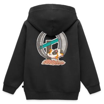 Roue de hamster Hamster Gold Hamster - Sweat Premium à capuche zippé enfant bio - noir - Dos - AI Model Kid Male (0cm)