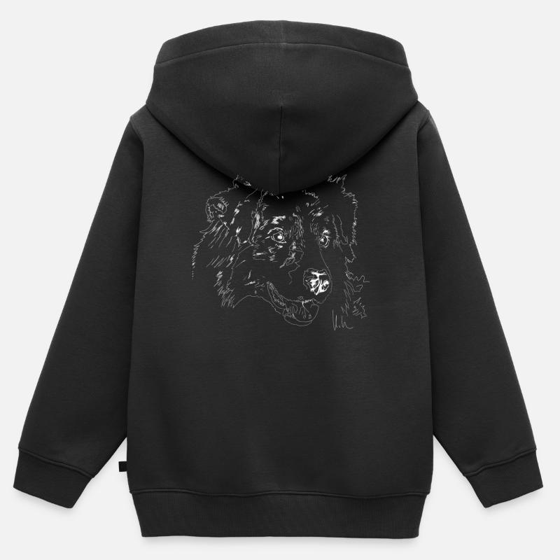 Berger australien - Sweat Premium à capuche zippé enfant bio - noir