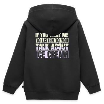Eis - Kinder Premium Organic Zip Hoodie - Schwarz - Hinten - AI Model Kid Male (0cm)