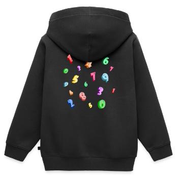 Zahl - Kinder Premium Organic Zip Hoodie - Schwarz - Hinten - AI Model Kid Male (0cm)