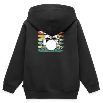 Schlagzeug Schlagzeuger - Kinder Premium Organic Zip Hoodie - Schwarz - Hinten - AI Model Kid Male (0cm)