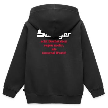 Schlager Party , Schlager Musik , Schlager Worte - Kinder Premium Organic Zip Hoodie - Schwarz - Hinten - AI Model Kid Male (0cm)