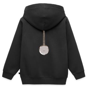 Banjo - Einzel Banjo - Kinder Premium Organic Zip Hoodie - Schwarz - Hinten - AI Model Kid Male (0cm)