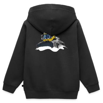 pelle à neige jaune neige - Sweat Premium à capuche zippé enfant bio - noir - Dos - AI Model Kid Male (0cm)