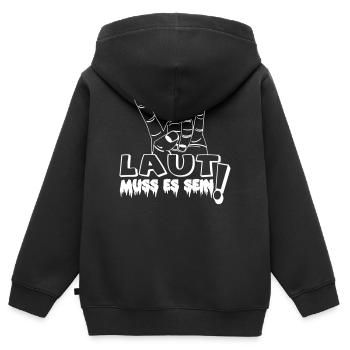 Heavy Metal,Headbanger,Laut muss es sein(25) - Kinder Premium Organic Zip Hoodie - Schwarz - Hinten - AI Model Kid Male (0cm)