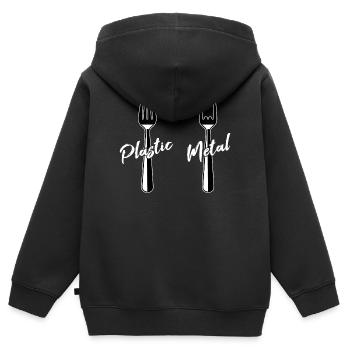Heavy Metal Metalmusik Hardrock Rockmusik Rocker - Kinder Premium Organic Zip Hoodie - Schwarz - Hinten - AI Model Kid Male (0cm)
