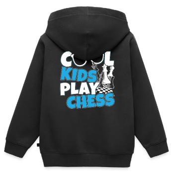 Schach Schachclub Cool kids play chess - Kinder Premium Organic Zip Hoodie - Schwarz - Hinten - AI Model Kid Male (0cm)