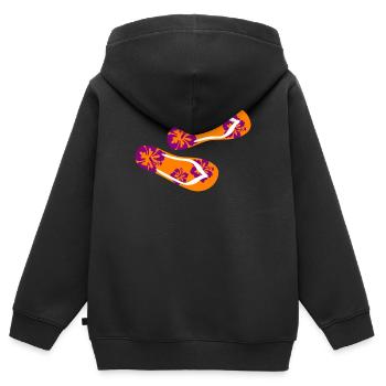 Hawaiian flip flops purple flip flops summer vacation - Kids Premium Organic Zip-up Hoodie - black - Back - AI Model Kid Male (0cm)