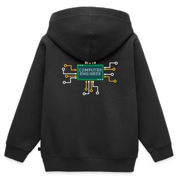 Computer Ingenieur Nerd Informatik Informatik - Kinder Premium Organic Zip Hoodie - Schwarz - Hinten - AI Model Kid Male (0cm)