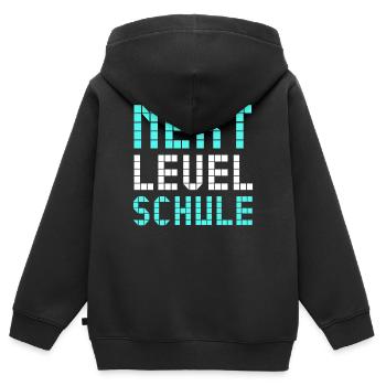 Next Level Schule - Kinder Premium Organic Zip Hoodie - Schwarz - Hinten - AI Model Kid Male (0cm)