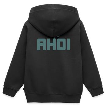 Ahoi Moewe Hafen Meer Anker Strand Urlaub maritim - Kinder Premium Organic Zip Hoodie - Schwarz - Hinten - AI Model Kid Male (0cm)
