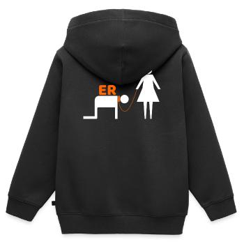 Polterabend - Kinder Premium Organic Zip Hoodie - Schwarz - Hinten - AI Model Kid Male (0cm)