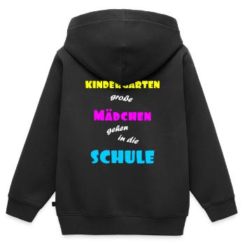 Einschulung Maedchen - Kinder Premium Organic Zip Hoodie - Schwarz - Hinten - AI Model Kid Male (0cm)