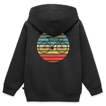 Rennrad Radsport Rennrad Vintage - Kinder Premium Organic Zip Hoodie - Schwarz - Hinten - AI Model Kid Male (0cm)