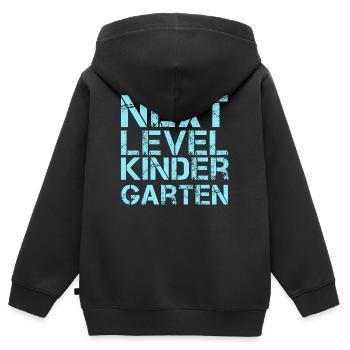 Next Level Kindergarten - Kinder Premium Organic Zip Hoodie - Schwarz - Hinten - AI Model Kid Male (0cm)