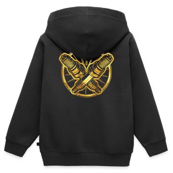 Spark plug - spark plugs - car mechanic screwdriver - Kids Premium Organic Zip-up Hoodie - black - Back - AI Model Kid Male (0cm)