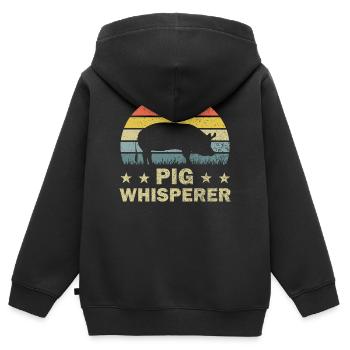 Schwein Schweine - Kinder Premium Organic Zip Hoodie - Schwarz - Hinten - AI Model Kid Male (0cm)