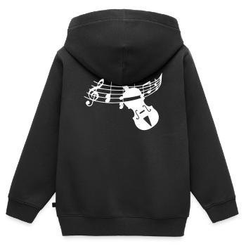 Violon violon - Sweat Premium à capuche zippé enfant bio - noir - Dos - AI Model Kid Male (0cm)
