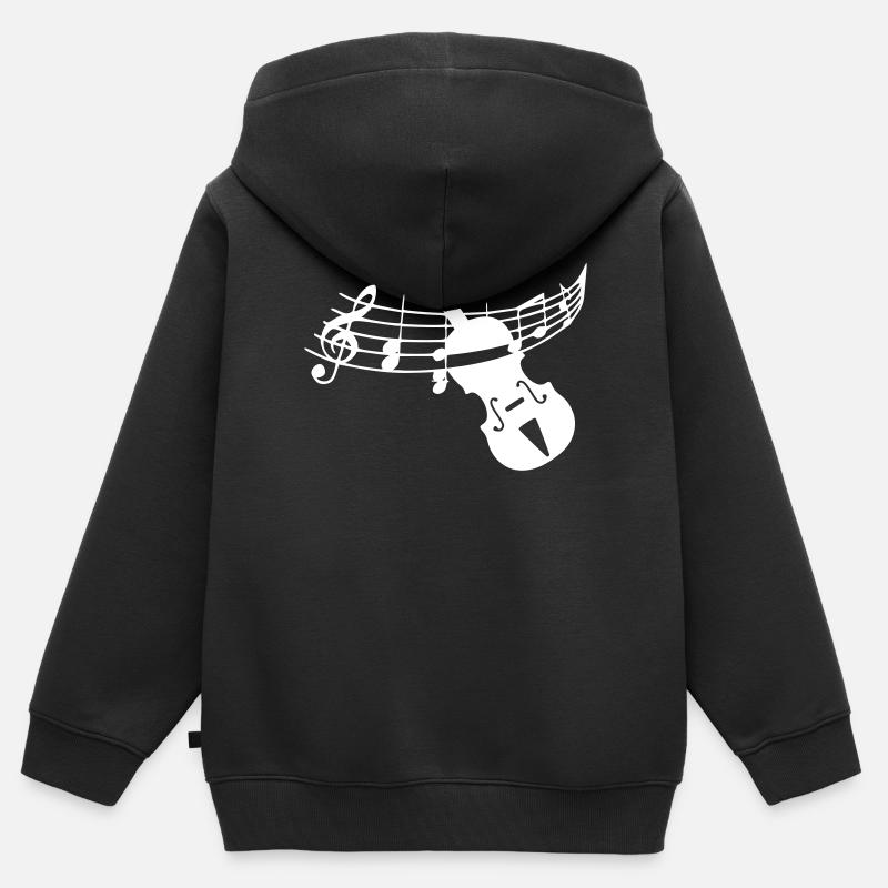 Violon violon - Sweat Premium à capuche zippé enfant bio - noir