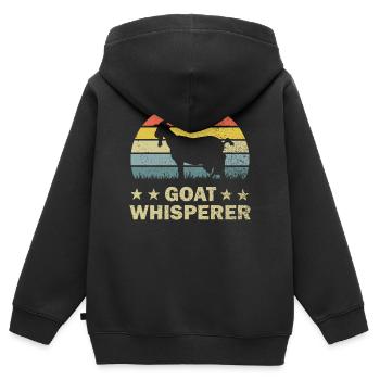 Chèvre chèvre chèvre - Sweat Premium à capuche zippé enfant bio - noir - Dos - AI Model Kid Male (0cm)