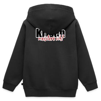 Krise Meister Opftimist Spruch Motivation - Kinder Premium Organic Zip Hoodie - Schwarz - Hinten - AI Model Kid Male (0cm)