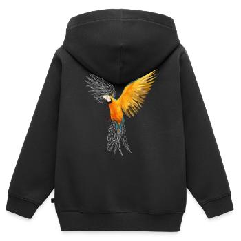 Geometrischer Papagei - Kinder Premium Organic Zip Hoodie - Schwarz - Hinten - AI Model Kid Male (0cm)