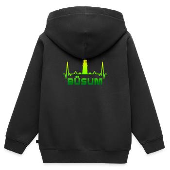 Büsum Leuchtturm Design / Geschenkidee - Kinder Premium Organic Zip Hoodie - Schwarz - Hinten - AI Model Kid Male (0cm)