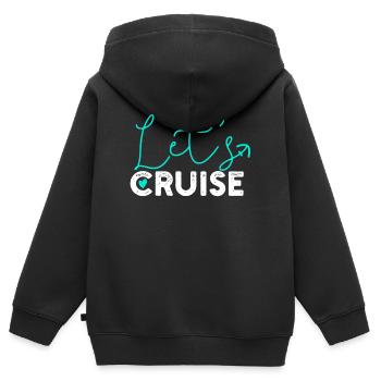 Kreuzfahrt - Kinder Premium Organic Zip Hoodie - Schwarz - Hinten - AI Model Kid Male (0cm)