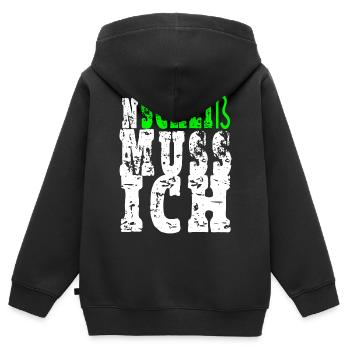 Je dois chier - Sweat Premium à capuche zippé enfant bio - noir - Dos - AI Model Kid Male (0cm)